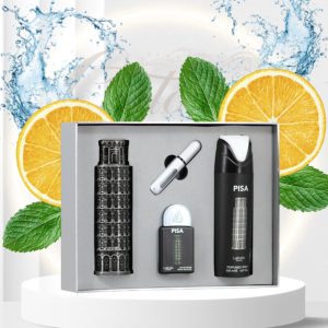 گیفت ست پیزا لطافه – ست کامل شامل ادکلن 100 میل + اتومایزر + اسپری 200 میل + مینیاتوری 25 میل | Lattafa Pizza Gift Set